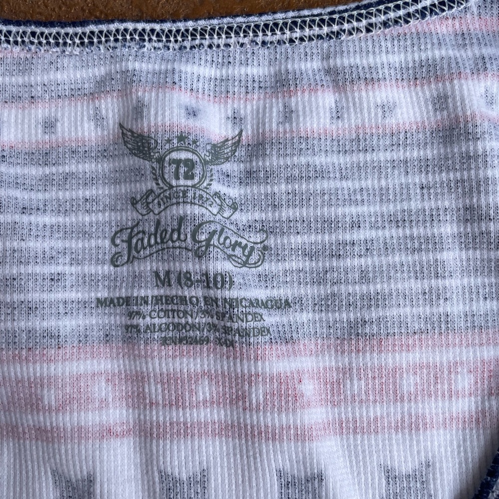 Y2k faded glory star striped print tank top sz m - Picture 4 of 5